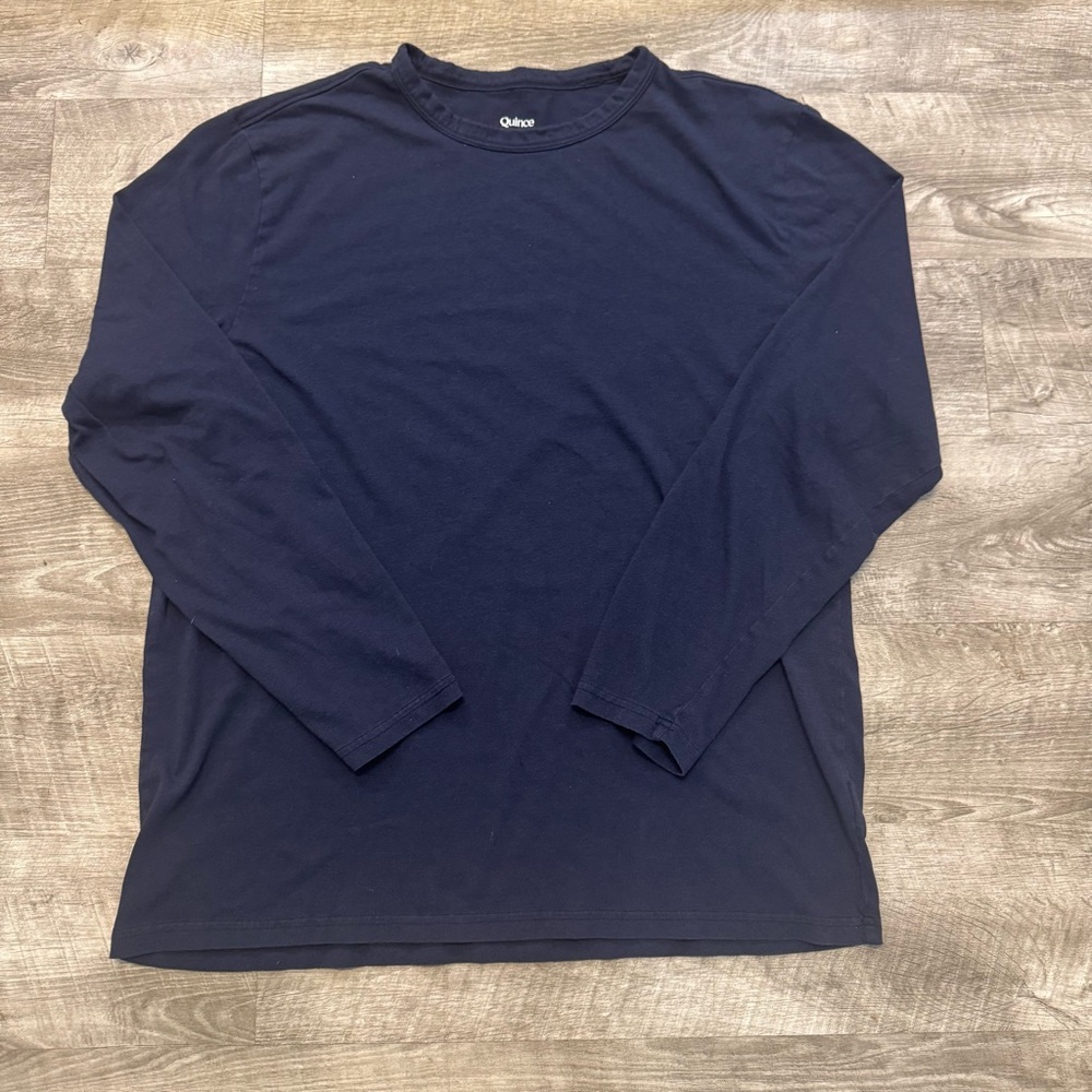 Quince Men’s XL Jersey Long Sleeve Tee Navy Blue